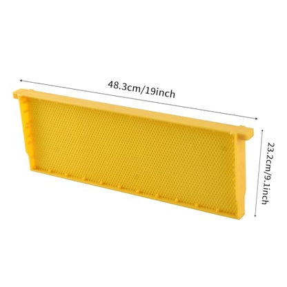 Benefitbee 10 Pack Plastic Deep Beehive Frames, Pre-Carved Langstroth Brood Frames Yellow | One-Piece Seamless pre-carved bee frames, easy clean, fit standard 9-1/8 inch Langstroth deep hive, durable plastic