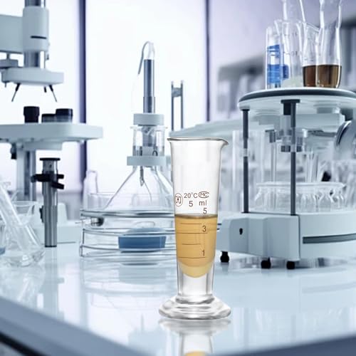 Professional Lab Graduated Measuring Cup with Spout 5ml Wide Mouth Glass Conical Beaker Thickened Borosilicate Beaker Heat Resistant (5ml) Transparent - size: 5ml