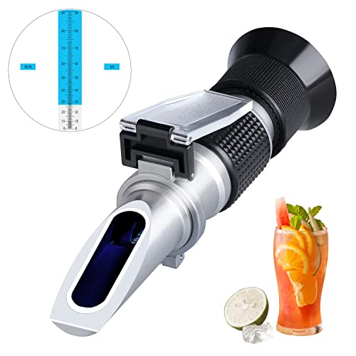 Brix Meter Refractometer 0~90%, LEERCHUANG Handheld Brix Refractometer, High Accurate Brix Measurement with ATC for Fruit, Beverages&Juice, Honey, Maple Syrup, Molasses and Other Sugary Drink… - size: Brix: 0~90%