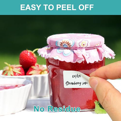 CATIFLIN 1200 Blank Removable Freezer Labels, Waterproof & Oil Resistant Stickers with Perforation Line, Ideal for Food Containers, Jars, and Pantry Organization (1" x 2") - size: 1" x 2"