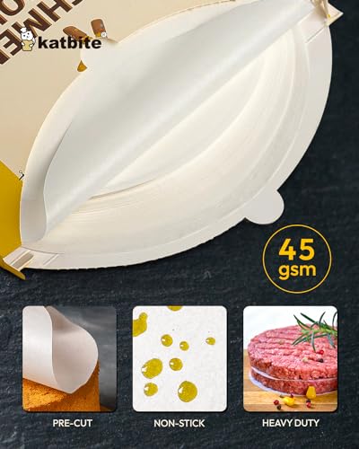 Katbite® 6 Inch 200Pcs Parchment Paper Rounds, Round Baking Sheets Paper, Uses for Cake Baking, Patty Separating, Tortilla Wrapping - size: 6inch-200