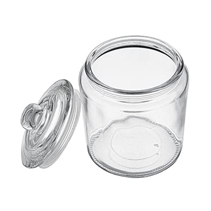 Restaurantware Vetri 0.2 Gallon Glass Storage Jar 1 Dishwashable Glass Cookie Jar - Airtight Seal Wide Opening Clear Glass Candy Jar Knob Handle Lid For Kitchen Laundry Or Storage - size: 0.2 gal
