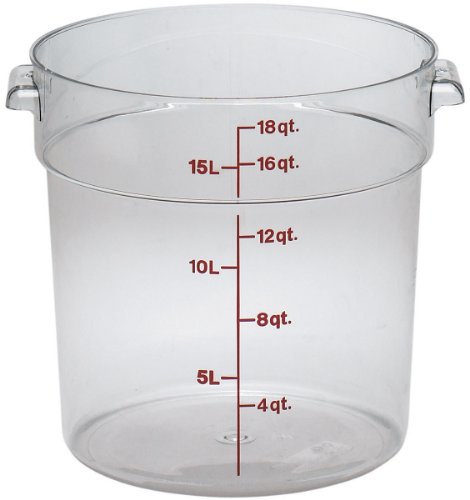 Camwear Polycarbonate Round Food Storage container, 18 Quart - size: 18 Quart