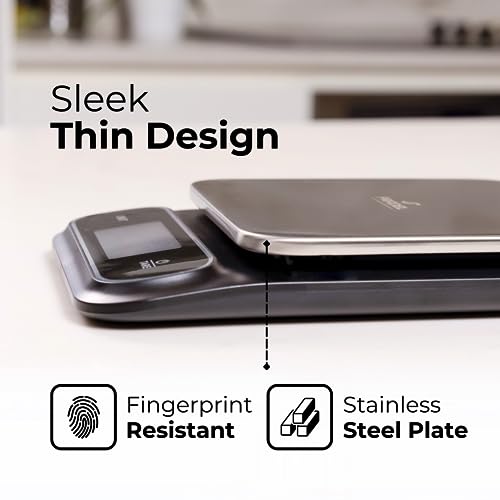Fradel 0.1g Digital Kitchen Food Scale in Grams & Ounces - 11lb, for Cooking, Baking, Weight Loss - Square - style: Square