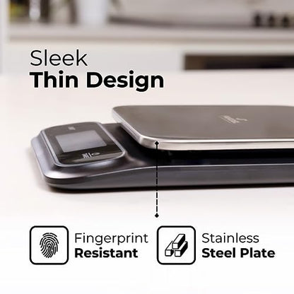 Fradel 0.1g Digital Kitchen Food Scale in Grams & Ounces - 11lb, for Cooking, Baking, Weight Loss - Square - style: Square