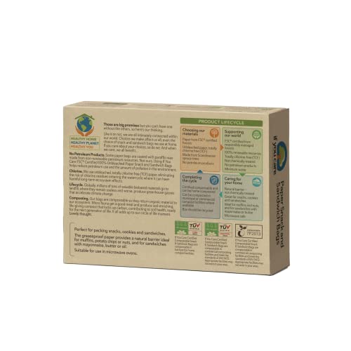 IF YOU CARE 100% Unbleached Paper Sandwich AND Snack Bags, 48 Count (Pack of 6)