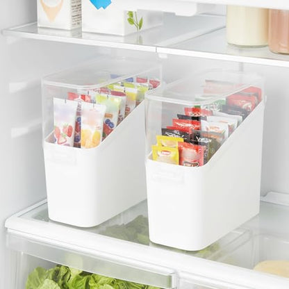 2-Pack Airtight Sliced Cheese Containers for Refrigerator, White Food Storage Holders with Clear Lids to Keep Cheese Fresh - Compact & Stackable