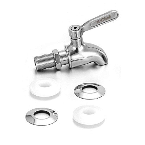 X-Chef Beverage Dispenser Spigot Replacement, Stainless Steel Metal Spigot for Glass Jar & Drink Dispenser - size: 1-Pack