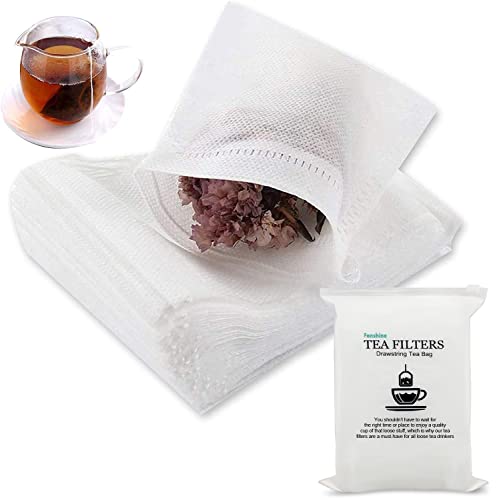 200 Pcs Disposable Tea Bags for Loose Leaf Tea, Empty Tea Bags for Loose Tea with Drawstring, Natural Tea Filter Bags - size: 3.54" x 2.75" 200pcs Wood Pulp Paper