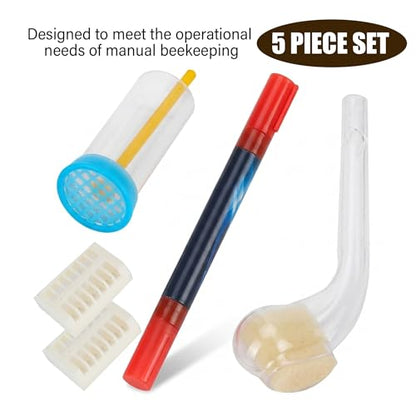 5pcs Queen Marking Kit Queen Bee Marking Pen Cage & Collection Tool Set for Beekeeping