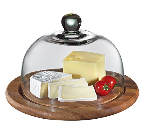 Zassenhaus Cheese Dome with Glass Cover, Acacia, Ø 30 x 20 cm