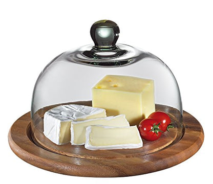 Zassenhaus Cheese Dome with Glass Cover, Acacia, Ø 30 x 20 cm