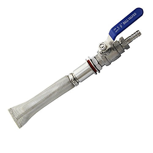 UP100 Weldless Boil Kettle Ball Valve 6 inch Bazooka Screen Kit & Hose Barb Homebrew