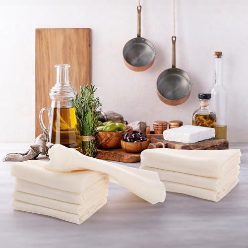 40 Pcs Cheesecloth for Straining Grade 100 Cheese Cloths Bulk 24 x 24 Inches and 20 x 20 Inches Hemmed Unbleached Cotton Muslin Cloth Reusable for Cooking Baking Juicing Cheese Making