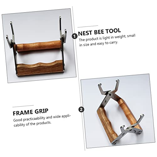 DOITOOL 1pc Spleen Lifting Clip Honeycomb Clip Beekeeping Beehive Frame Holder Bee Hive Bee Frame Lifter Clamp Beehive Frames Hive Frame Gripper Bee for Nest Bee Tool Wooden Silver
