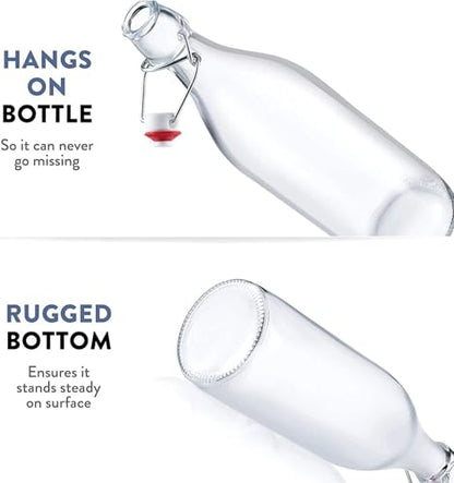 Bormioli Rocco Giara Bottle 33.75 Oz - Red, Set of 2 - color: Red