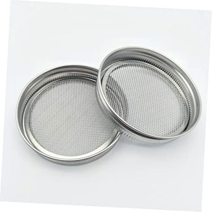 2pcs Stainless Steel Sprouting Jar Lids Wide Mouth Mason Jar Lids Straw for Sprouting Cans