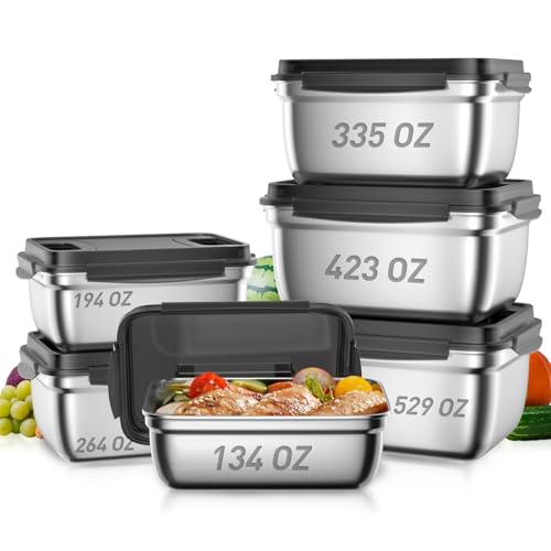 Extra Large Stainless Steel Food Container with Airtight Lid, 405 OZ Giant Metal Storage Box, Heavy Duty 304 Meal Prep Pan for Marinating Meat, Turkey, kimchi. - size: 12000ML/423OZ