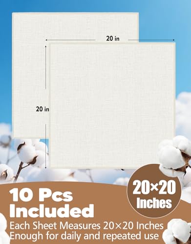 10 Pack Premium Cheesecloth, Grade 100 Cotton Cheese Cloth, Unbleached Extra Fine Mesh, Cheesecloth for Straining, for Cooking, Baking & Brewing, 20 x 20 Inches