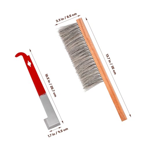 YARNOW Complete Beekeeping Tools Brush Hive Tool Hook Scraper Beehive Cleaning Kit
