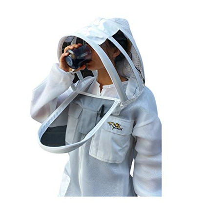 Beekeeping Suit Ventilated Air Mesh with Fencing Veil & Round Brim Hat