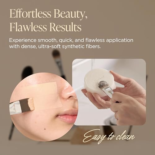 Piccasso Brush 163 Foundation Brush Soft & Dense Synthetic Bristles for Flawless Face Makeup, Perfect for Cream & Liquid Foundation - color: Dense Makeup