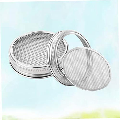2pcs Stainless Steel Sprouting Jar Lids Wide Mouth Mason Jar Lids Straw for Sprouting Cans