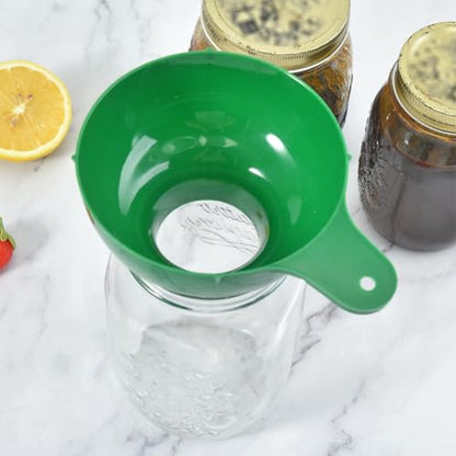 Wide Mouth Plastic Funnel Canning Funnels for Filling Mason Jars Cooking Kitchen Accessories for Filling Bottles Bags Transferring Liquid Dry Ingredients Oil Coffee Beans Spice Blends - color: Green-1pc