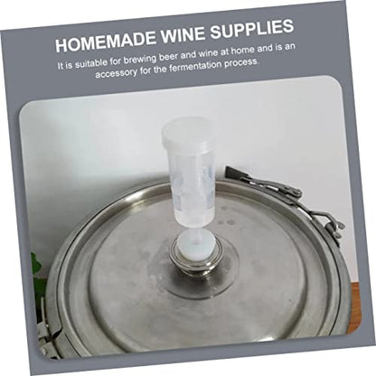 3Sets Homemade Way Valves with Plugs Air Lock for Fermentation Easy Installation for Wine Making Oxygen Entry