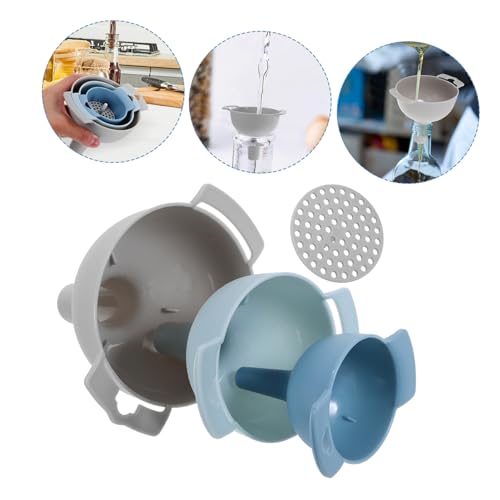 Multi-Function Funnel Set Large Mouth Kitchen Oil and Liquid Dispenser Plastic Filter for Canning and Cooking Convenient for Home Use