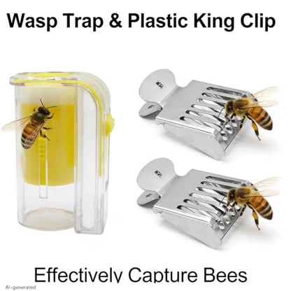2026 Latest Upgraded Beekeeping Queen Bee Tool Kit, Stainless Steel Bee Clips, Transparent Queen Bee Cages & Marking Bottle, Portable Bee Catcher Supplies for Apiary Daily Management | 2 pack rubber shoe protectors for motorcycles. Universal black gearshi