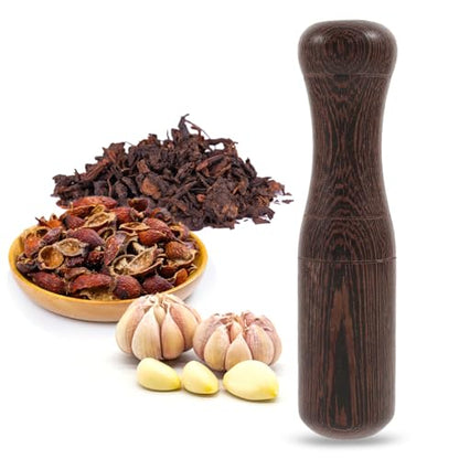 Healifty Wooden Pestle Garlic Masher 6.88" Ergonomic Grinder Rod | Natural timber muddler for sauces. Compact manual pounder fits stone bowls for effortless food crushing daily