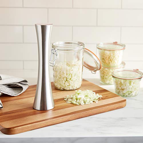 Farm to Table Stainless Steel Sauerkraut/Kimchee Pounder Tamper, 10" | Kraut Pounder | Sauerkraut Making Essential | Durable Stainless Steel Tamper | Canning & Fermenting Gadget | Tart Tamper