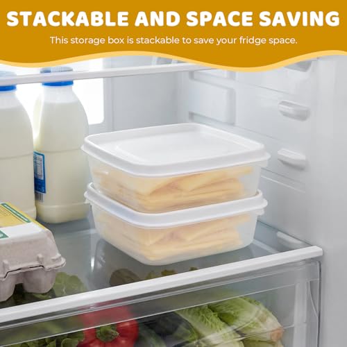 2Pack Sliced Cheese Container for Fridge, Clear Butter Block Cheese Slice Storage Box, Keeps Cheeses Fresh Longer and Delicious, Refrigerator Organizer for Food Grated Cheese-Singles (L-2PCS) - size: L-2PCS