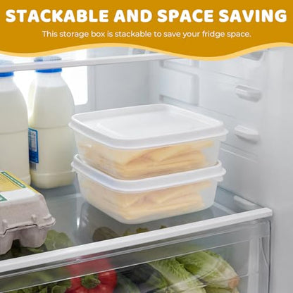 Cheese Storage Containers 2Pack, 650ml Airtight Cheese Holder | 650ml Each, 5.3 x 5.3 x 2 In, Fridge And Freezer Safe, Dishwasher Safe, For Cheese Butter Deli Meat