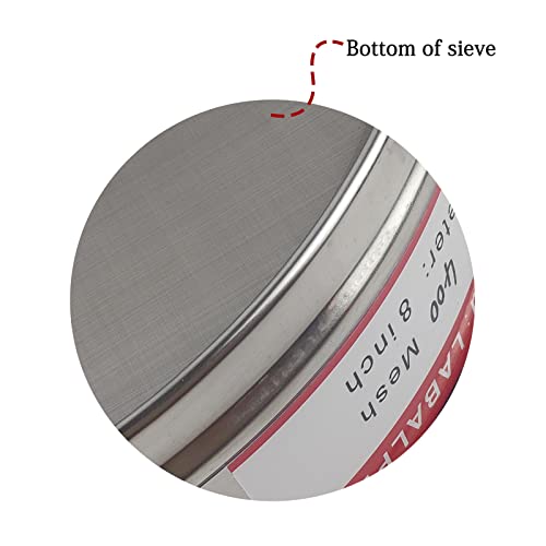 LABALPHA 400 Mesh Lab Sieves, Test Sieve, 8'' Diameter, 304 Stainless Steel Wire Cloth (0.0385mm) - size: 400 mesh (0.0385mm)