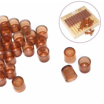 1000Pcs Plastic Queen Bee Raising Cup Brown Cells Cages Room Cups Queen Bee Raising Platform Rearing Cell Cups Beekeeping Tools Brown