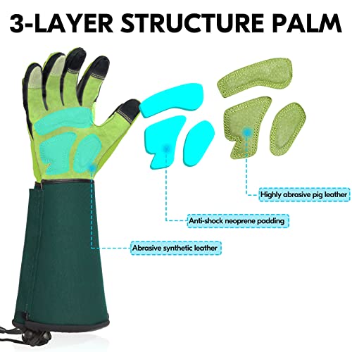 Vgo... Gardening Gloves Ladies,Safety Work Gloves,Long Sleeves Gauntlet,Puncture Proof,Touchscreen(Size S,Light green,SL7477) - color: 1 Pair - Spring Green, size: Women's Small