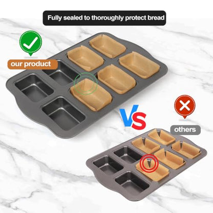200 Pcs Mini Loaf Pan Liners, 3x2 Inch – Disposable Non-Stick Parchment Liners for Baking Bread, Banana Bread, Meatloaf, Nut Bread – Compatible with Most Mini Loaf Pans - size: 3*2in(200pcs)