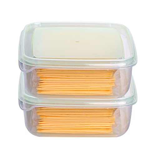 2 Pack-Cheese slicer Storage Containers with lids airtight Keeps slice Cheese Fresh and Delicious Reusable Preservation Container for Fridge