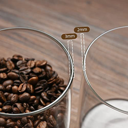 umieo Glass Food Storage Containers with Bamboo Lids Large Glass Food Storage Jars for Coffee Bar Tea Sugar (‎Clear Glass) - color: 27 OZ