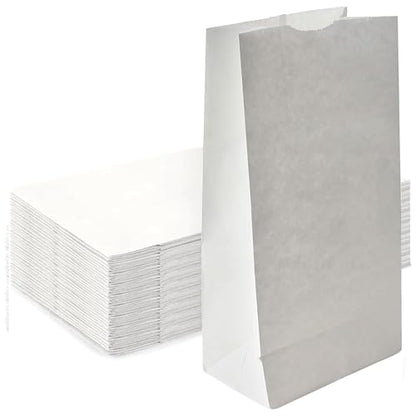 4lb White Paper Bags - Pack of 500ct. White Paper Lunch Bags. Great for Holiday Cookie Bags and Arts and Crafts-500ct - size: Pack of 500ct-White