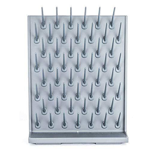 Lab Supply Drying Rack Pegboard Bench-top/Wall-Mount Laboratory Glassware Detachable Pegs Lab Drying Draining Rack Cleaning Equipment (52 Pegs, Grey) - color: Gray, size: 52 Pegs