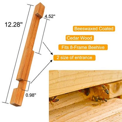 BeeCastle Beehive Entrance Reducer 8 Frame Wood Hive Beeswax Coated Entrance Protector for Beekeeping - size: 2 Pack