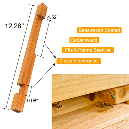 BeeCastle Beehive Entrance Reducer 8 Frame Wood Hive Beeswax Coated Entrance Protector for Beekeeping - size: 4 Pack