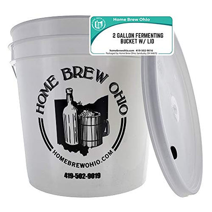 Home Brew Ohio 2 Gallon Fermenting Bucket with Grommeted Lid