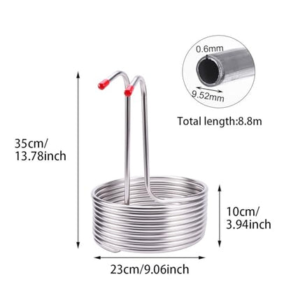 Heat Exchanger,Wine Making Machine Bar Wort Chiller Pipe Spiral Home Brewing Immersion Supplies Stainless Steel Beer Cooling Coil Hotel