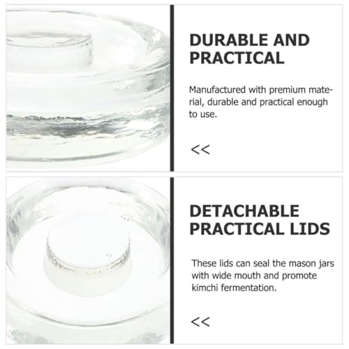 Didiseaon 4pcs Glass Fermentation Weights for Wide Mouth Jars and Pickle Jars Kitchen Canning Lids Kit and Fermenting Foods