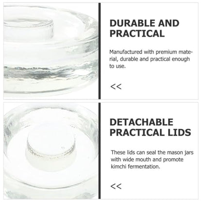 Didiseaon 4pcs Glass Fermentation Weights for Wide Mouth Jars and Pickle Jars Kitchen Canning Lids Kit and Fermenting Foods