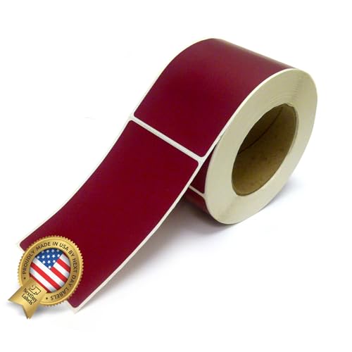 NextDayLabels 500 Rectangle Stickers (3" x 5") - Color Coding Labels Roll - Moving Labels for Boxes, Colored Inventory Stickers for Packing, Organizing, and Storage (Burgundy) - color: Burgundy